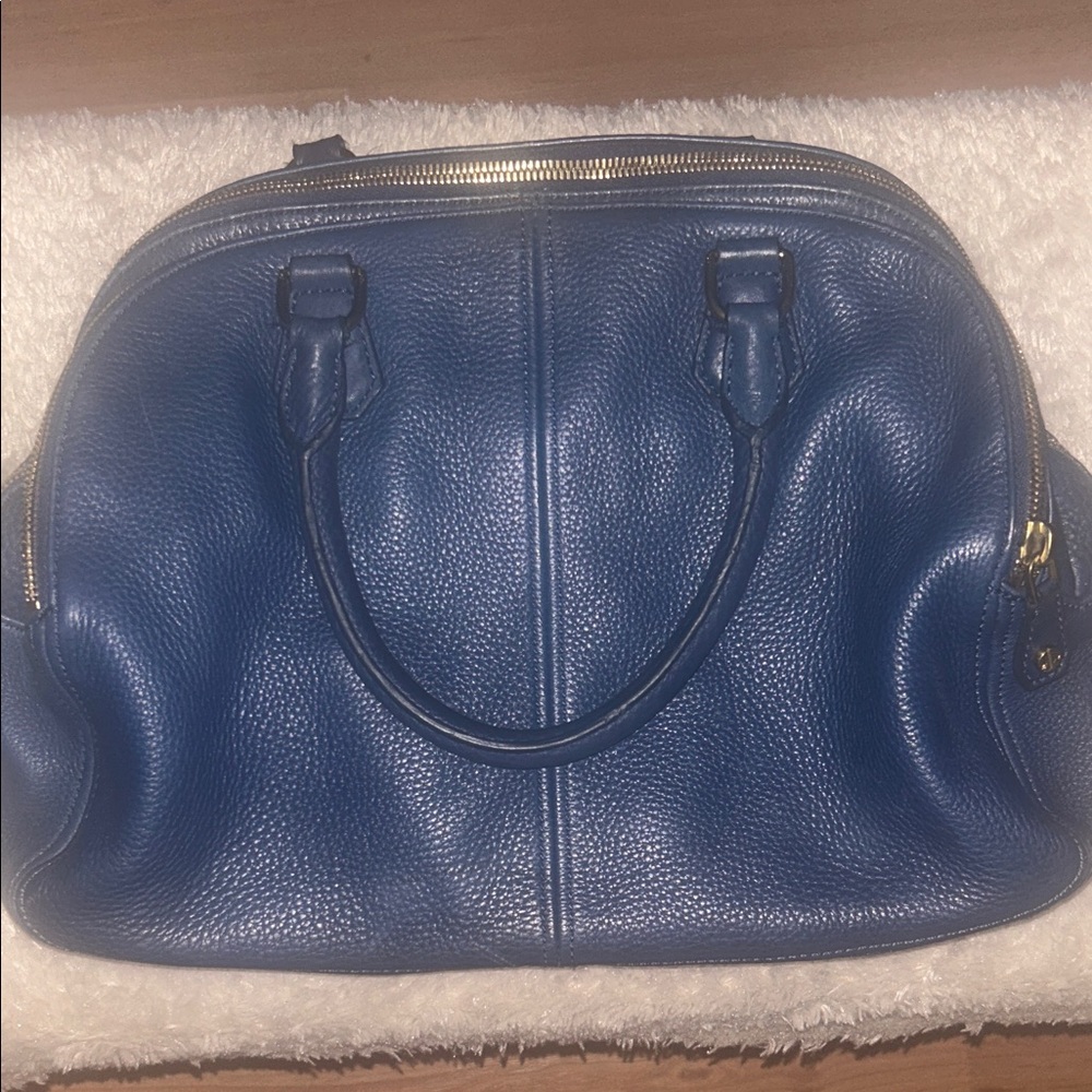 J. Crew Navy Leather Tote Bag